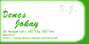 denes jokay business card